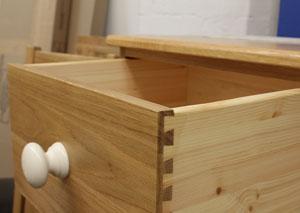 We use dovetail joints in all our drawers