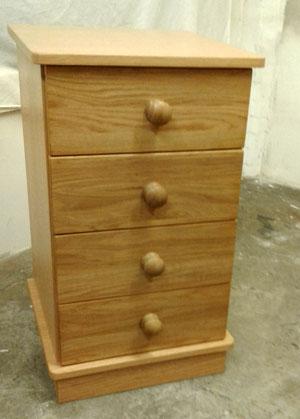 Solid oak bedside cabinets and drawers, finished in oil or wax, or even in the raw if you would prefer.