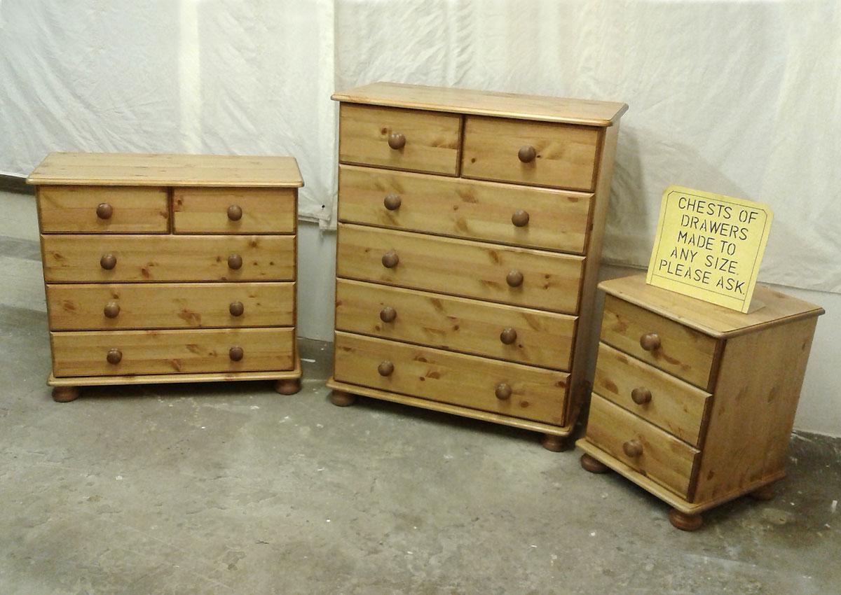 A Selection of Devon Pine Chests of Drawers