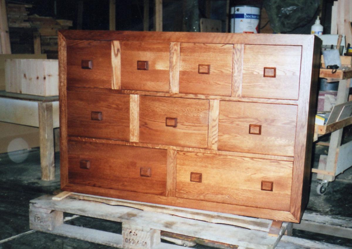 Custom 9 drawer oak sideboard