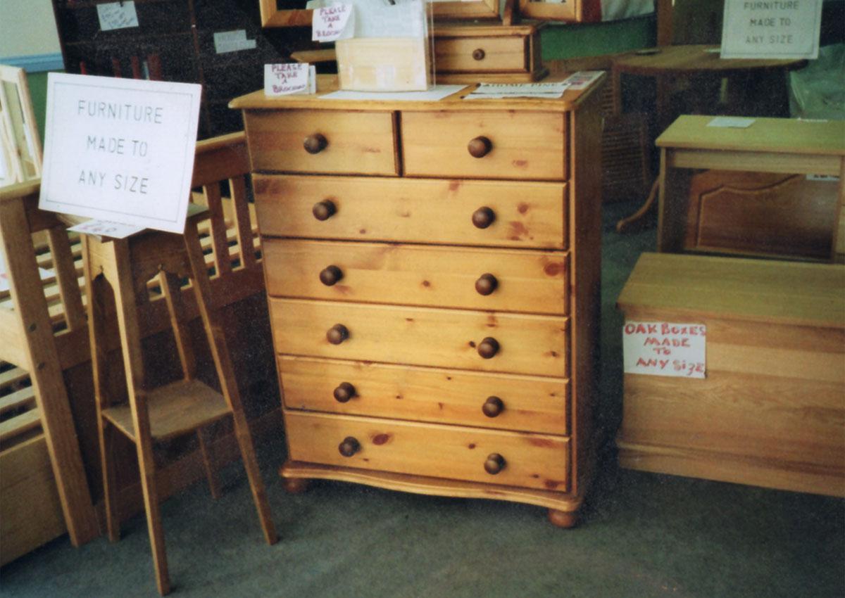 A range of pine and oak furniture