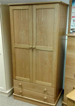 2 door, 2 drawer oak wardrobes made in the UK