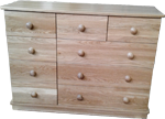 Large 9 drawer oak chest