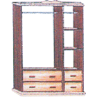 Oak 3 door, 2 drawer oak wardrobes, also available unfinished in the raw