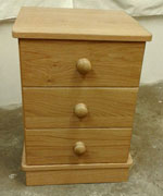 Oak 3 drawer bedside chests